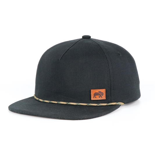 Unstructured Black Corduroy 5-Panel